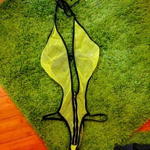 Green fishnet bikini/dancewear size S
